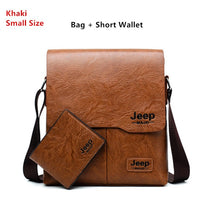 Load image into Gallery viewer, Men Tote Bags Set JEEP BULUO Famous Brand New Fashion Man Leather Messenger Bag Male Cross Body Shoulder Business Bags For Men
