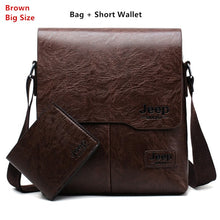 Load image into Gallery viewer, Men Tote Bags Set JEEP BULUO Famous Brand New Fashion Man Leather Messenger Bag Male Cross Body Shoulder Business Bags For Men
