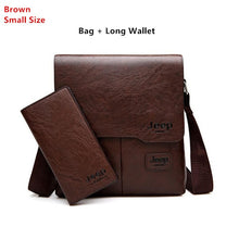 Load image into Gallery viewer, Men Tote Bags Set JEEP BULUO Famous Brand New Fashion Man Leather Messenger Bag Male Cross Body Shoulder Business Bags For Men
