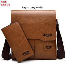 Load image into Gallery viewer, Men Tote Bags Set JEEP BULUO Famous Brand New Fashion Man Leather Messenger Bag Male Cross Body Shoulder Business Bags For Men
